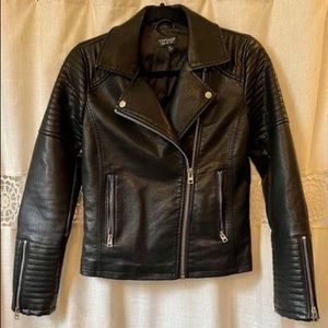 Black Top Shop faux leather jacket. Size 2 US